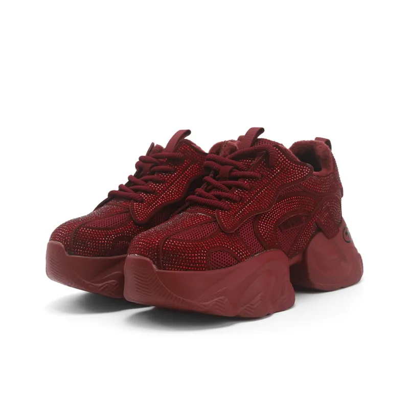 TOM TAILOR Red Flame Starlight Sports Boots Low Top Chunky Sneakers Women's-8