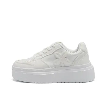KATHRYN WILSON Anti Slip Wear Resistant Lightweight Breathable Low Top Skateboard Shoes Women's White
