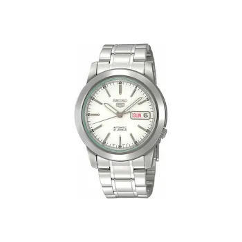 SEIKO 5 Collection Automatic Mechanical Movement Stainless Steel Strap Watch 38mm Men's Watches White Dial