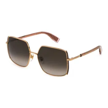Furla Metal Irregular Shape Sunglasses Women's Gold