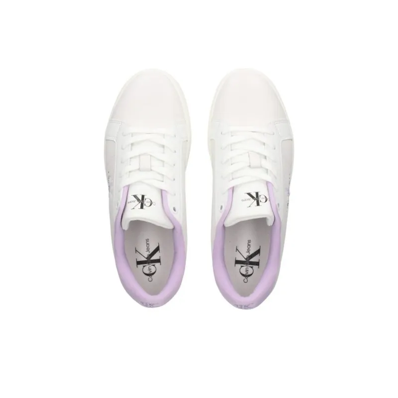 CKJ CALVIN KLEIN JEANS Low Top Skateboard Shoes Women's White-5