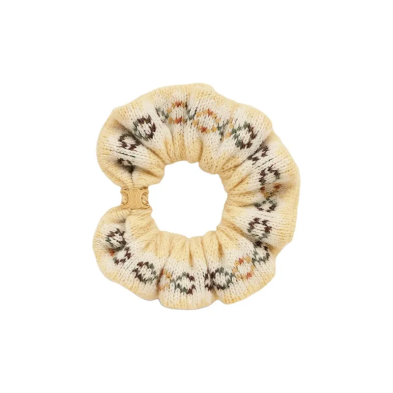 CELINE Wool Hair Tie Women's Yellow/Gold-0