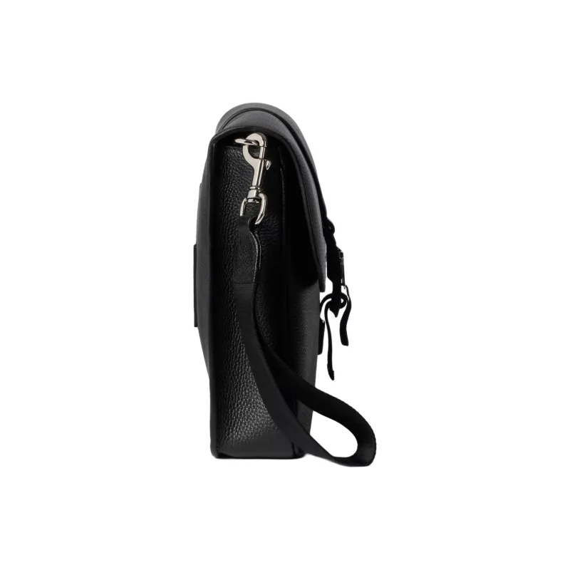 GUCCI Soft Grain Leather Clutch Medium Size Men's Black-2