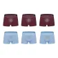 6 Pack (3 Coffee Red+3 White Blue)