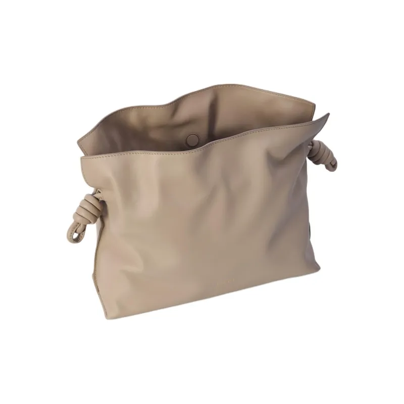 LOEWE Flamenco Napa Calf Leather Clutch Medium Size Women's Sand-4