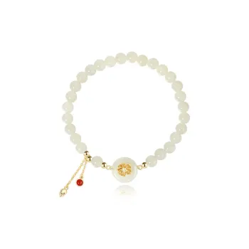 WEITIANXUAN Hetian Jade Bracelets White Jade/Pale Greenish White Jade Unisex