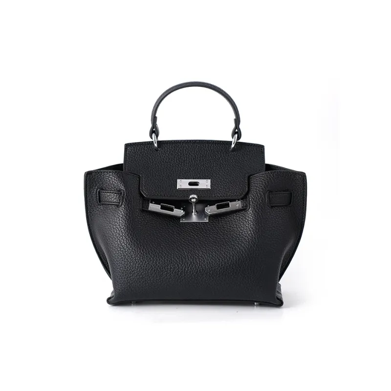 Vigno Synthetic Leather Handbag Shoulder Bag Regular Women's Black/Greige-9