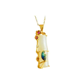 Jade Ink Love Versatile Design Necklace White Jade Unisex