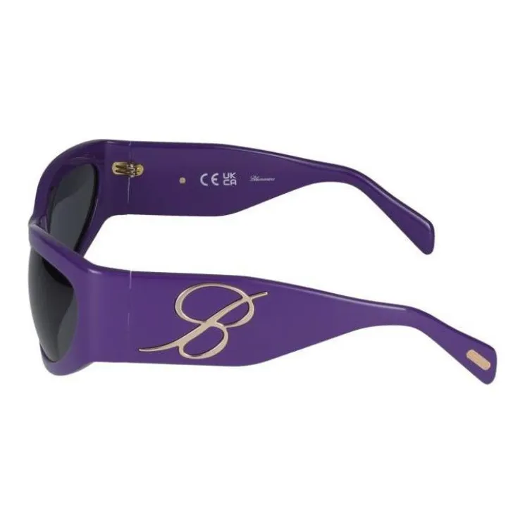Blumarine Acetate Irregular Shape Sunglasses Women's Blue Purple-2