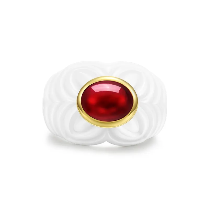 M`GARDEN 925 Silver Ceramic Rings Women's-14