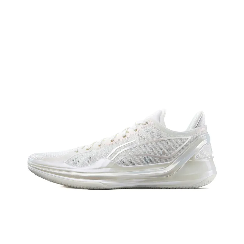 LiNing Blade 4V2 Cushioning Slip Resistant Support Lightweight Rebound Low Top Basketball Shoes Men's White-0