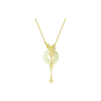 WEITIANXUAN Hetian Jade Necklaces White Jade/Pale Greenish White Jade Unisex
