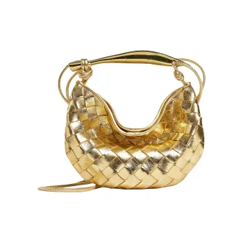 Bottega Veneta SARDINE Sheepskin Shoulder Bag, Crossbody Bag, Handbag Mini Women's Gold