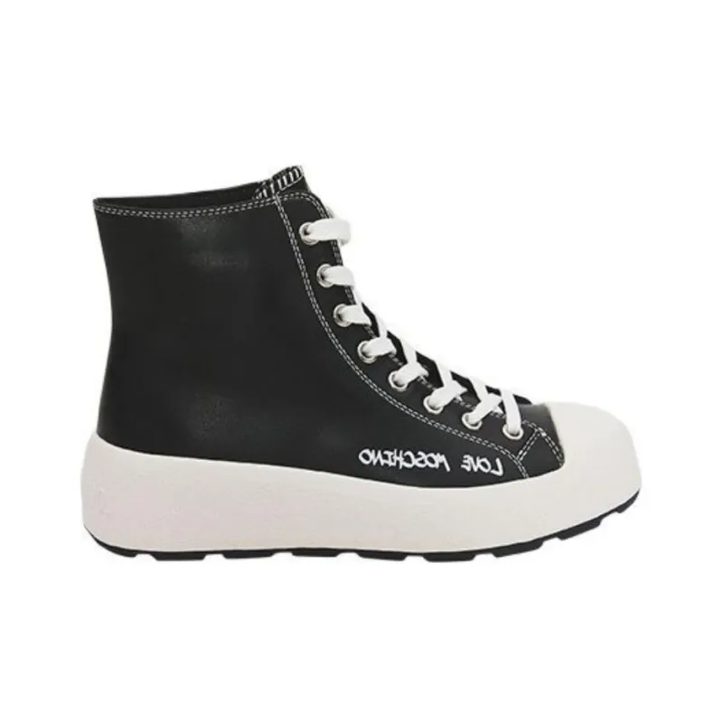 LOVE MOSCHINO High-Top Skateboard Shoes Women's Black-1