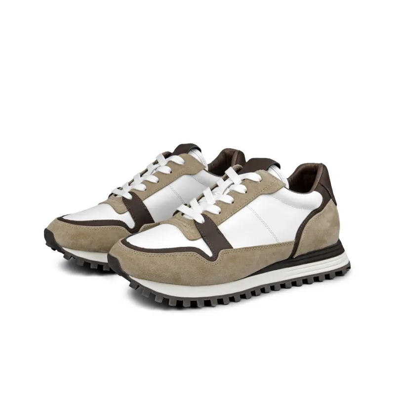 XIE SHE Cushioned Slip Resistant Lightweight Low Top Casual Shoes Men's White-1