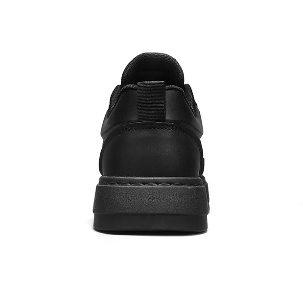 RENBEN Non slip Lightweight Low Top Skateboard Shoes Men's Black-5