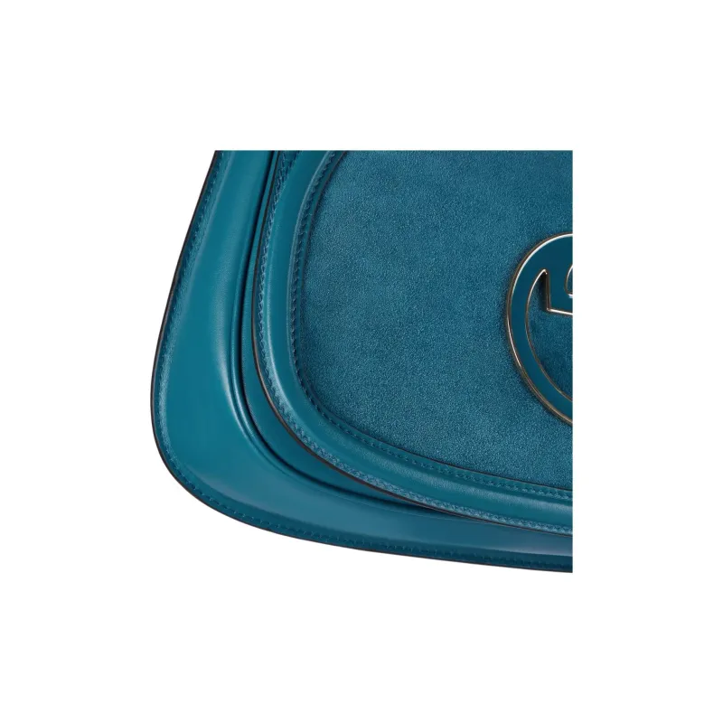 GUCCI Blondie Suede Shoulder Bag Crossbody Bag Handbag Medium Size Women's Blue-5