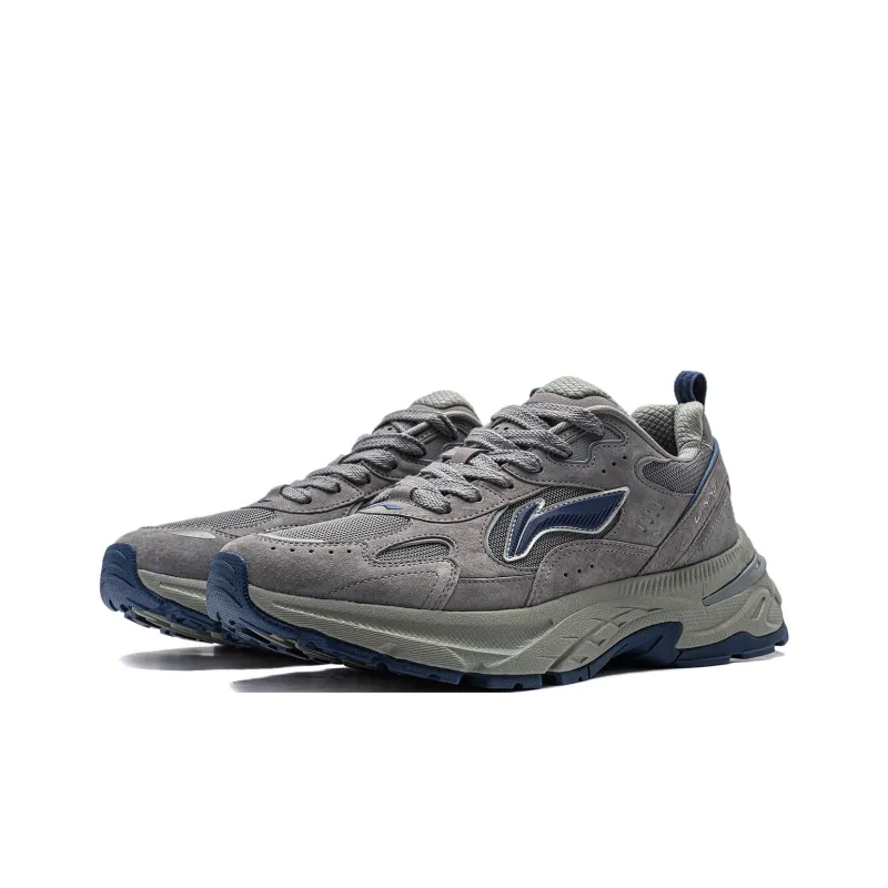 LiNing Beichen Cushioning, Slip Resistant, Abrasion Resistant Support Low Top Chunky Sneakers Women's Gray Black-2