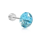 Hua Zi Stud Earrings 8mm-Sea Blue