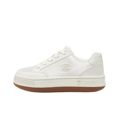 Skechers Anti-Slip Wear-Resistant Low-Top Skateboard Shoes Women's White