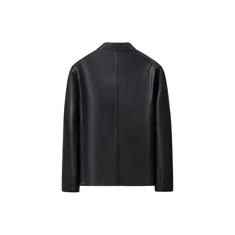 Automobili Lamborghini Leather Jacket Unisex Black-1