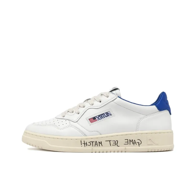 AUTRY Medalist Anti Slip Wear Resistant Low Top Skateboard Shoes Women's White Blue-0