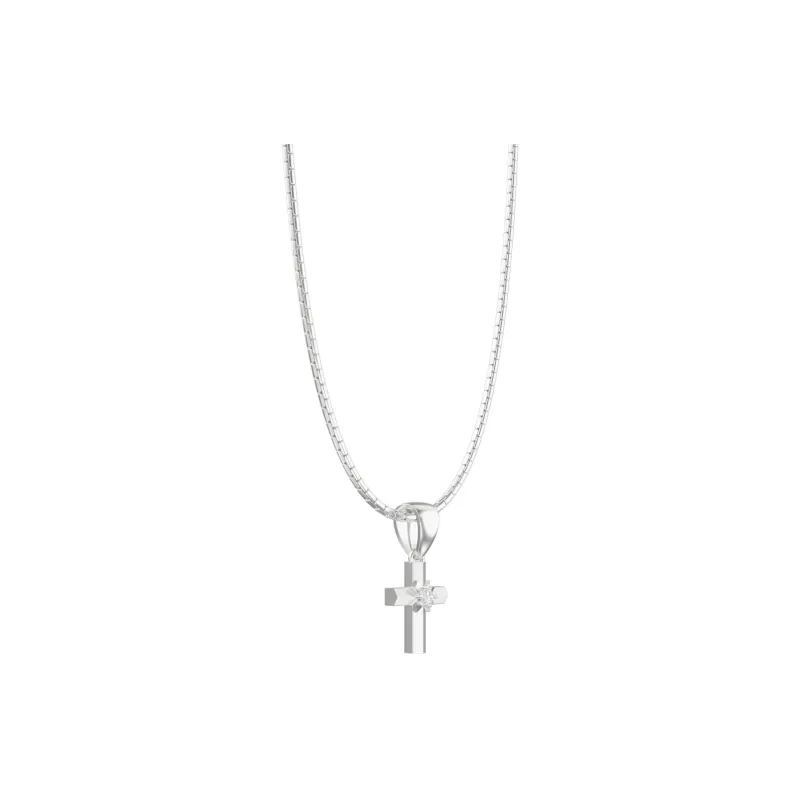 ICEGANG White Gold Plated Zircon Necklaces Unisex-0