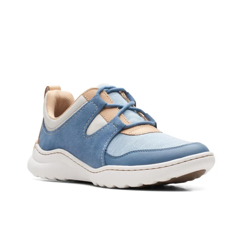 Clarks Teagan Lace Low-Top Casual Shoes Women's Blue-2