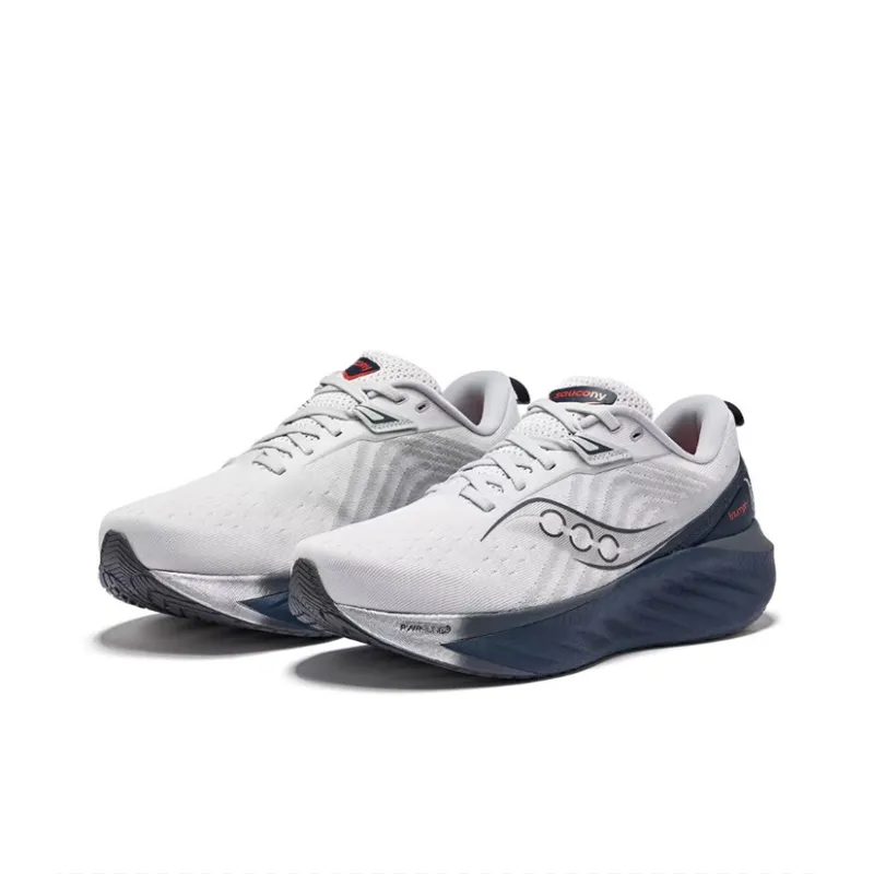 Saucony TRIUMPH 22 Cushioning And Breathable Low Top Running Shoes Men's White Blue-3