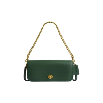 COACH Dinky Leather Shoulder Bag Crossbody Bag Handbag Women's Hunter Green