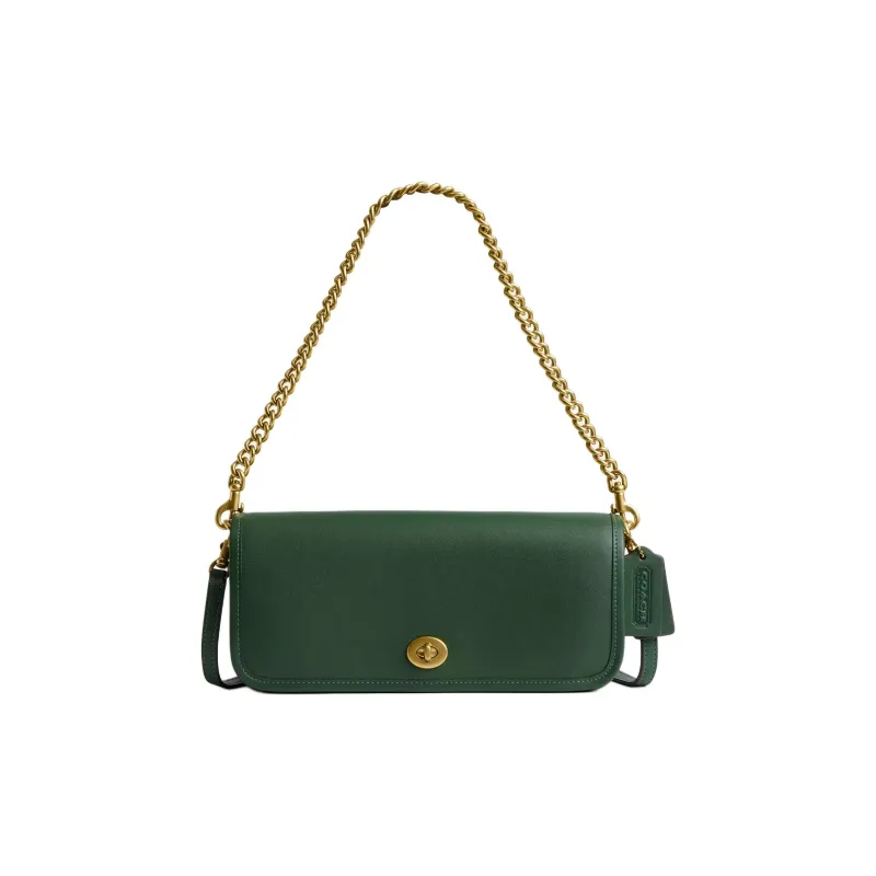 COACH Dinky Leather Shoulder Bag Crossbody Bag Handbag Women's Hunter Green-0