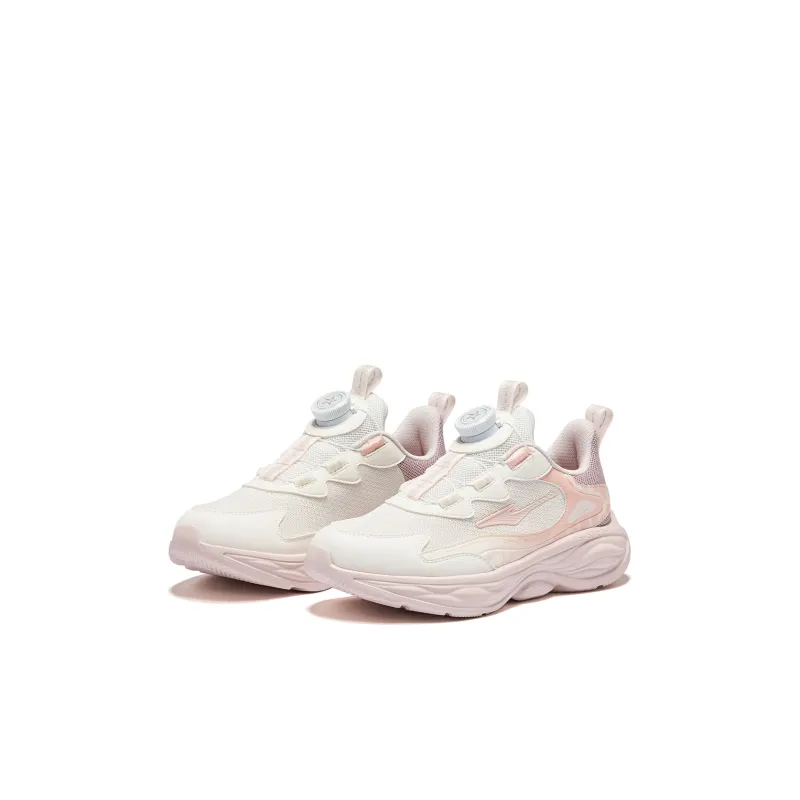 ERKE KIDS Slip Resistant Cushioning Abrasion Resistant Breathable Low Top Running Shoes White Pink Kids'-1