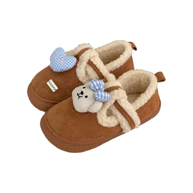 SHIGUDE Cotton Slippers Women's Dark Coffee-6