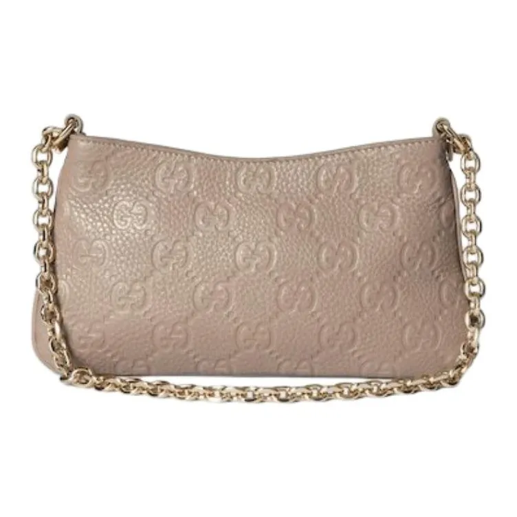 GUCCI Grained Leather Crossbody Bag Shoulder Bag Extra Mini Women's Taupe-0