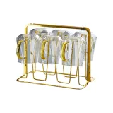 Crystal Diamond Cup 6 Pack+Fashion Gold Holder