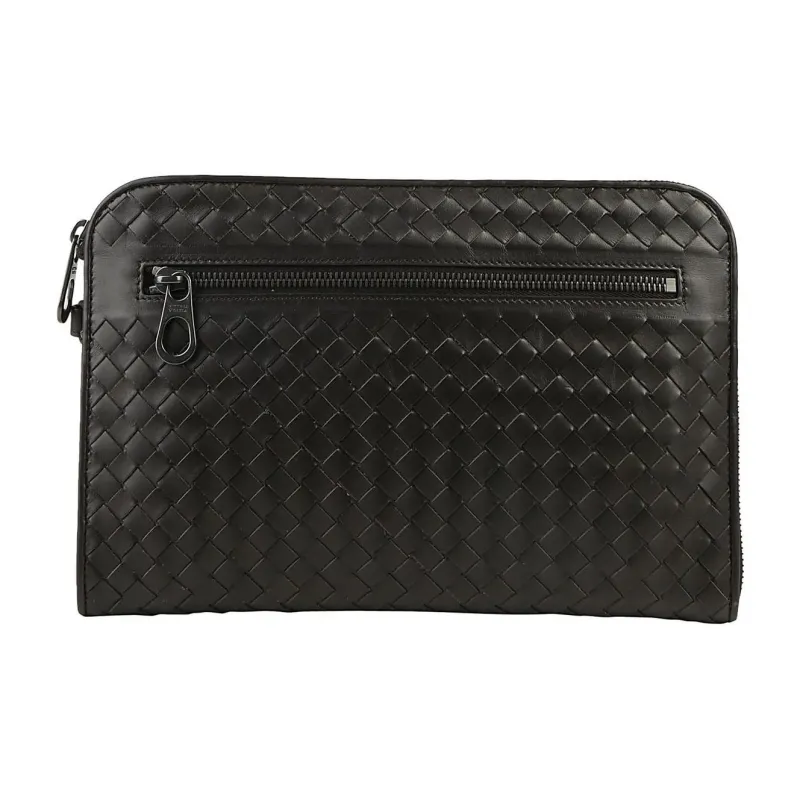 Bottega Veneta Calfskin Clutch Men's Brown-0