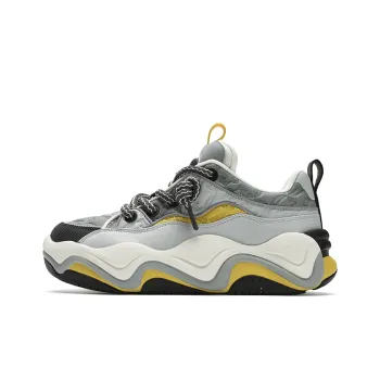 FILA BROOK LV Wear Resistant Slip Resistant Low Top Skateboard Shoes Men's Gray Yellow