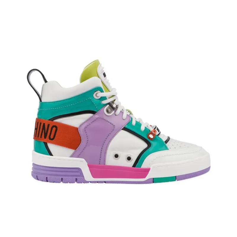 MOSCHINO Streetball High Top Skateboard Shoes Women's Multicolor-1