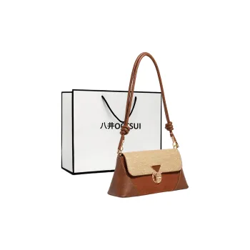 OCTSUI Artificial Leather Shoulder Bag Women's Caramel/Black