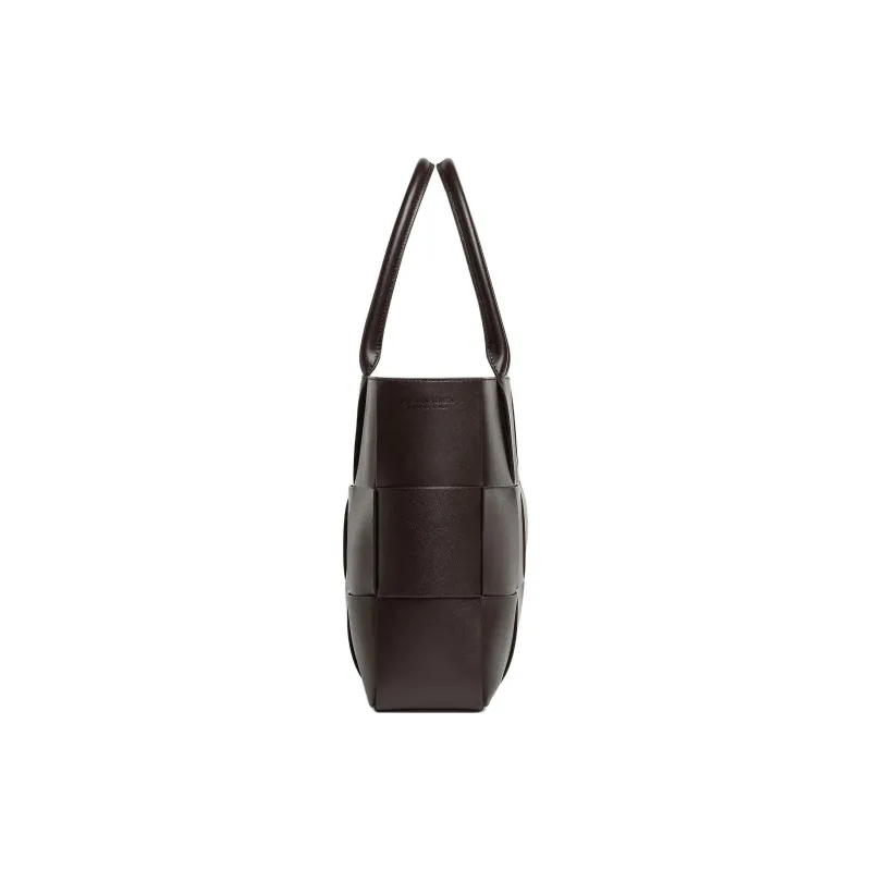 Bottega Veneta Calfskin Tote Handbag Medium Size Men's Dark Brown-1