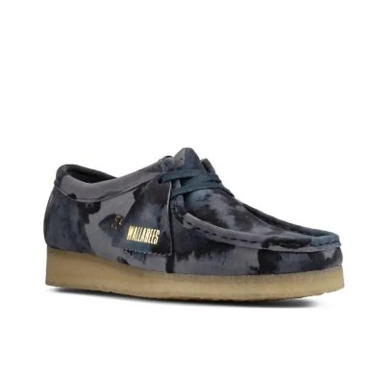 Clarks Wallabee Anti Slip Wear Resistant Low Top Casual Shoes Women's Blue-3
