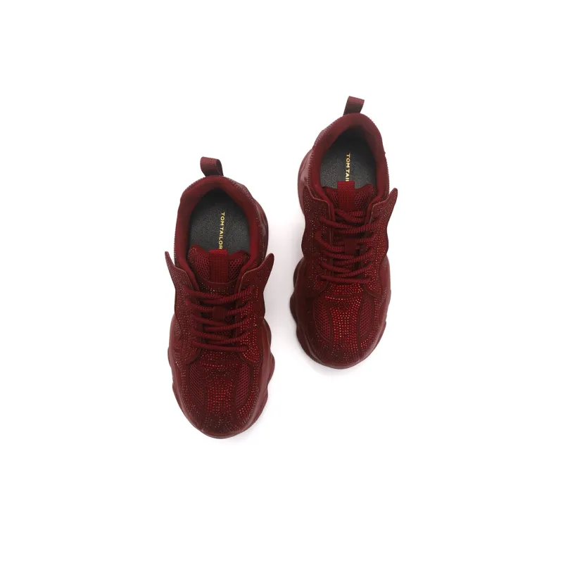 TOM TAILOR Red Flame Starlight Sports Boots Low Top Chunky Sneakers Women's-26
