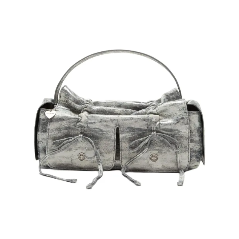 Acne Studios Multipocket Suede Layered Leather Handbag Women's Gray-0
