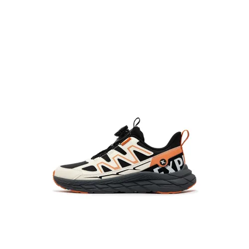 XTEP Non slip Wear resistant Shock Absorption Low Top Kids' running midsole Shoes Black Oxidized Orange Kids'