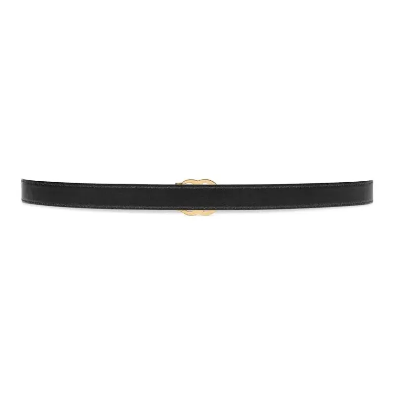 GUCCI GG Marmont Reversible Thin Belt In Beige, Ebony & Black-2