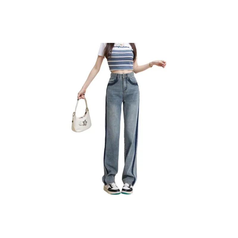 FAWENXIANGZI Jeans Women's Vintage Blue-2