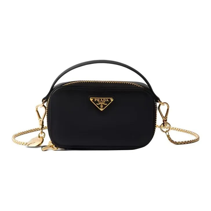 PRADA Saffiano Leather Clutch Mini Women's Black-0
