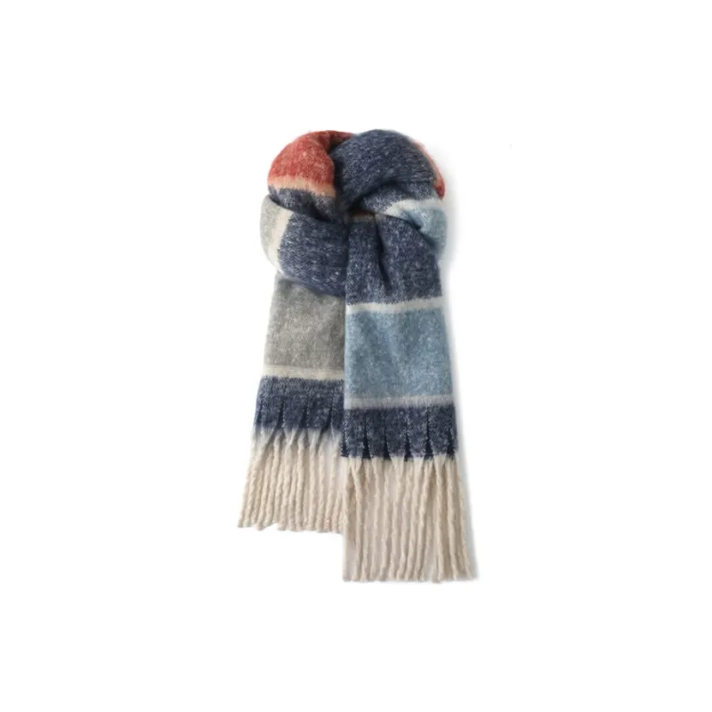 FREE RABBITⅡ Fall And Winter Advanced Versatile Brightening Warm Fringe Scarf Unisex-0