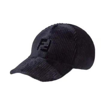 FENDI Mink Fur Baseball Caps Men's Marine Blue