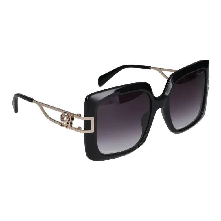 Blumarine Acetate Metal Oval Sunglasses Women's Black-1